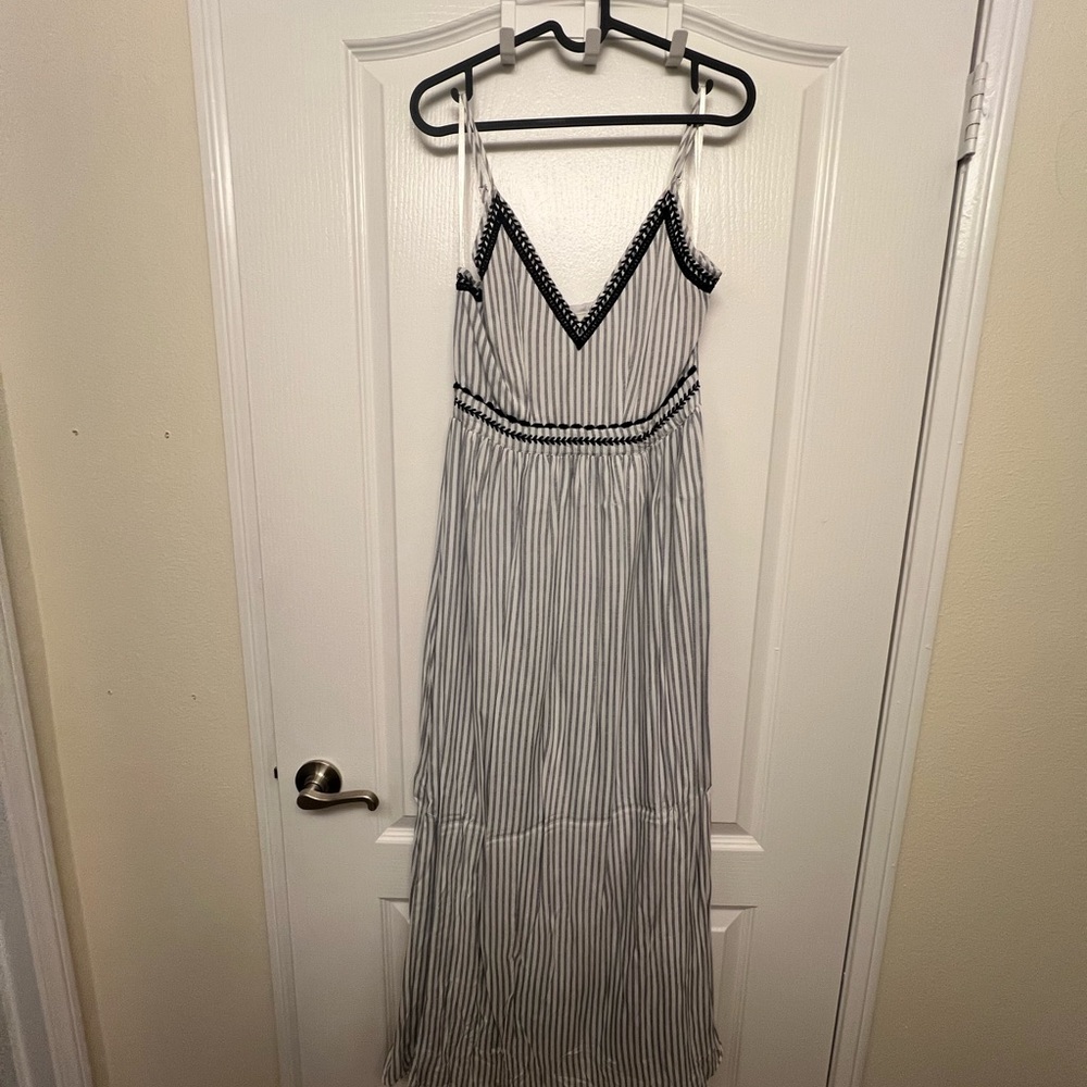 Black and White Striped Maxi Dress